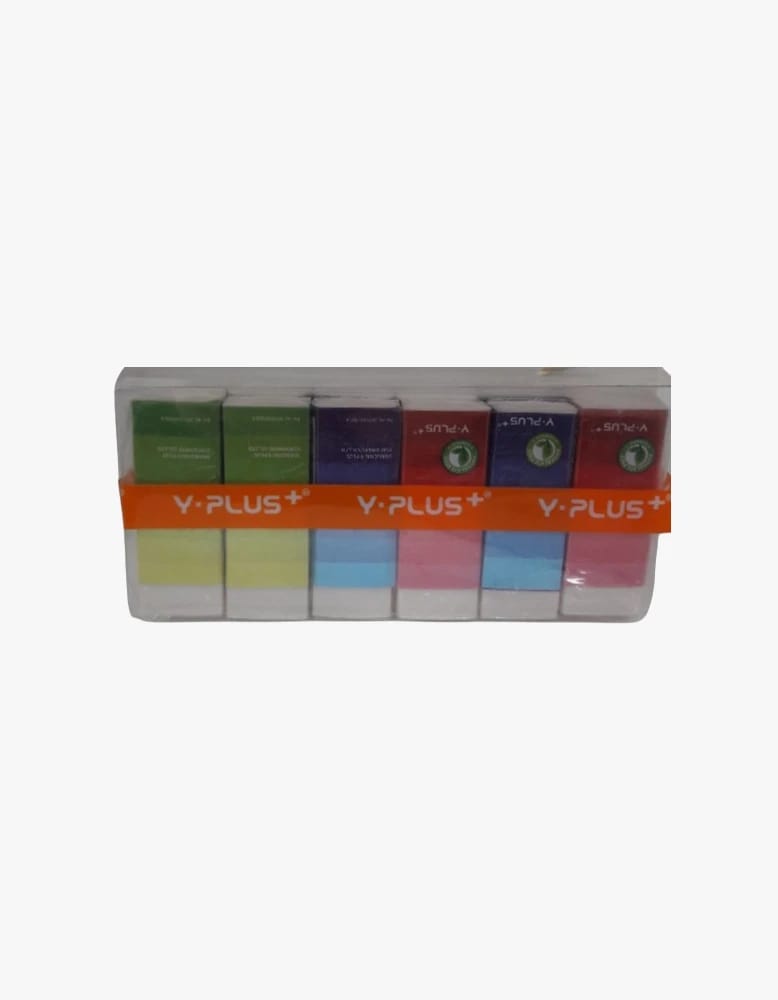 Y Plus Multicolor Eraser Set - Stylish and Modern Design for Students, Teachers, and Kids at School, Home, and Office. Comprehensive Pack of Versatile and High-Quality Erasers
