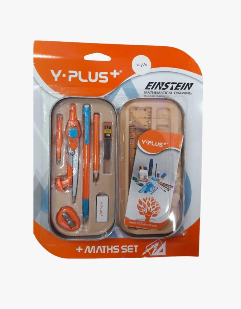 مجموعة أدوات الرياضيات Y-PLUS+ المبتكرة مع تصميم آينشتاين لأدوات الرسم الرياضية المتكاملة وملحقاتها للطلاب والمعلمين والمتخصصين في الهندسة.