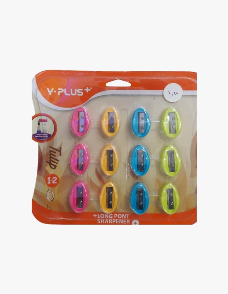 مبرد أقلام طويل من Y-Puls، مبرّيات Tulip الأنيقة، مجموعة من 12 مبرد للاستخدام المنزلي والمدرسي والمكتبي، لجميع الأعمار، مجموعة ملونة جذابة بها عدة خيارات تناسب احتياجات الإبداع اليومية.