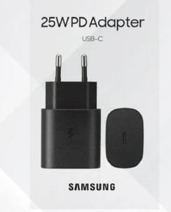 محول جداري سريع بقوة 25 واط من سامسونج مع منفذ USB-C، مثالي لشحن الهواتف الذكية والأجهزة المحمولة، تصميم صغير وعصري، مناسب للاستخدام اليومي للأفراد