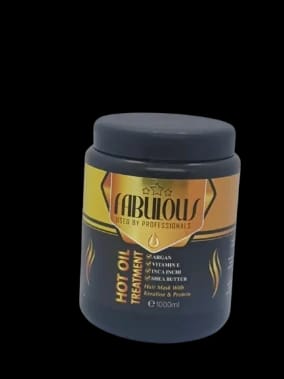 Fabulous Hot Oil Treatment Advanced Product, Designed for Professional Use, Contains Argan Oil, Vitamin E, Inca Inchi, and Shea Butter to Nourish and Strengthen Hair, Enhancing Health and Shine.
