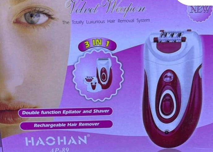 Hochan Velvet Weapon Hair Removal System AP-89 - Luxurious and Versatile Hair Epilator for Women. Designed for excellent performance, offering a dual function for hair removal and trimming, ideal for women seeking top skincare solutions.