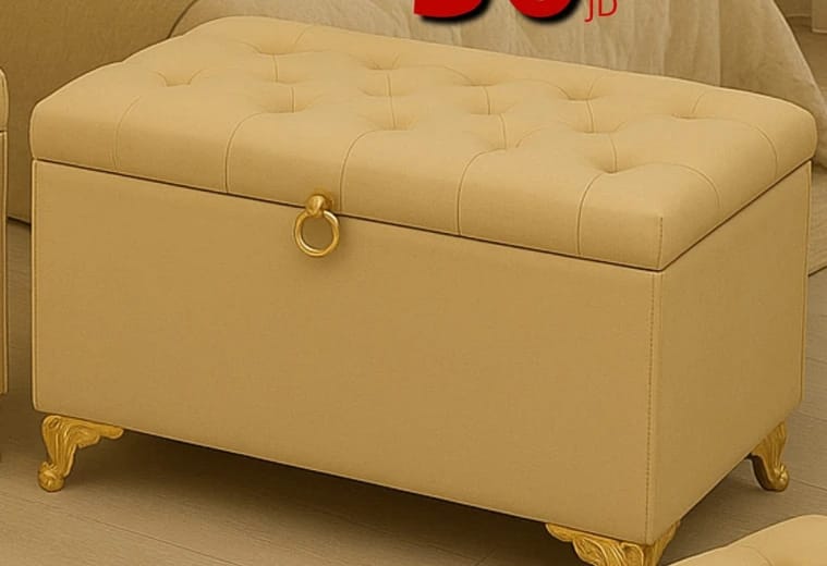 Luxury Storage Box with Elegant Design and Golden Foot Finish, Perfect for a Modern Home with Stylish Interior Storage Space. Suits Classic and Contemporary Furniture. Elegant Decor Piece for Modern Spaces.