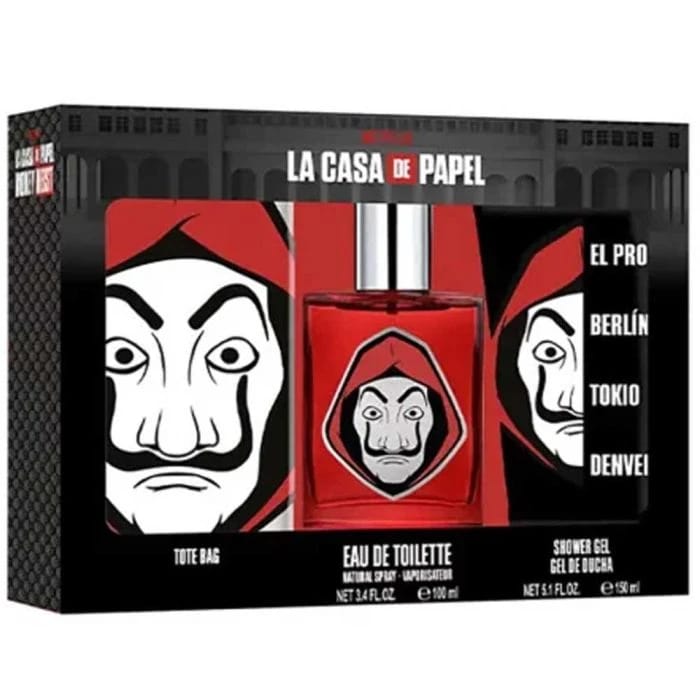 Air-Val La Casa De Papel EDT 100Ml + Shower Gel 150Ml + Tote Bag Gift Set For Kids