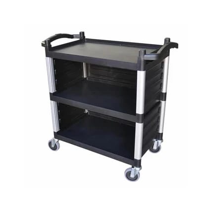 PLASTIC SHELVES TROLLY WITH WHEELS  - 3 SHELVES