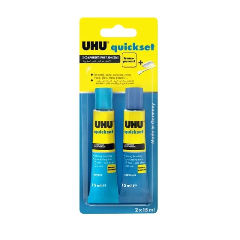 UHU Quickset Epoxy Resin Glue 5 Minutes Water Clear Super Strong