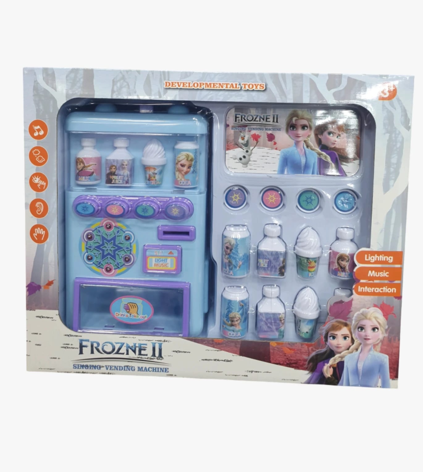 Frozne II Musical Vending Machine for Kids - An Exciting and Engaging Developmental Toy with Lights and Sound Effects to Enhance Interaction Skills with Beloved Characters