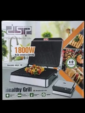 DSP Electric Healthy Grill for Small Kitchens and Homes with Non-Stick Coating for Healthy Food