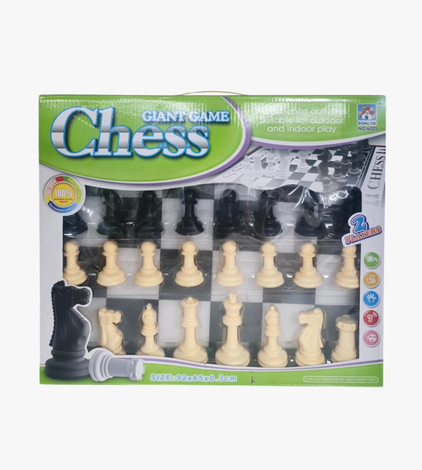 Giant Chess Game for Kids, Suitable for Indoor and Outdoor Play, Fun and Engaging Design to Enhance Strategic Thinking in Children, Includes All Pieces Needed for Professional Play with BONG FEI Branding