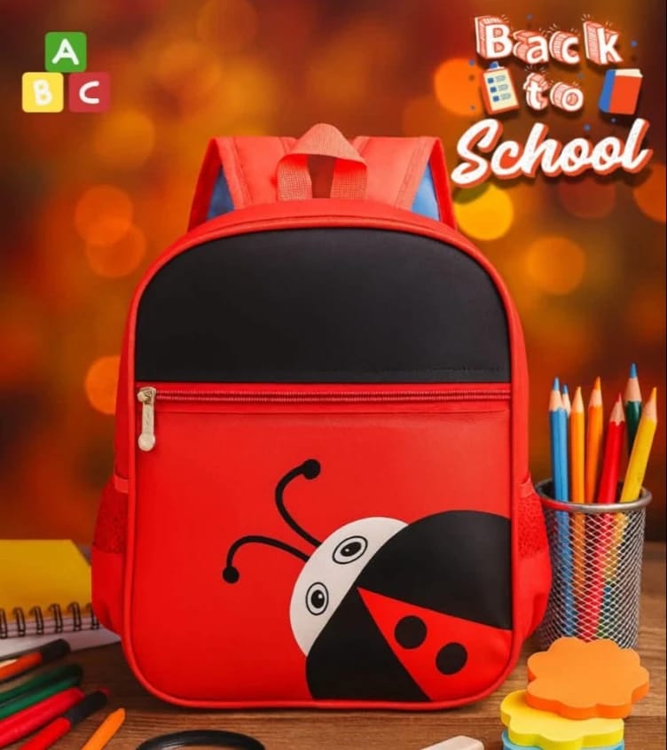 Kid's Backpack with Cute Ladybug Design, Perfect for School and Daily Trips, Made from High-Quality Materials to Ensure Durability and Comfort All Day, Featuring Padded Adjustable Shoulder Straps for Secure and Practical Fit for Your Growing Child.