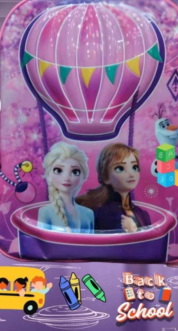 Stylish Frozen-Themed School Backpack Hot Air Balloon Design Featuring Beloved Disney Characters for Kids Who Love Frozen - Back to School Fun