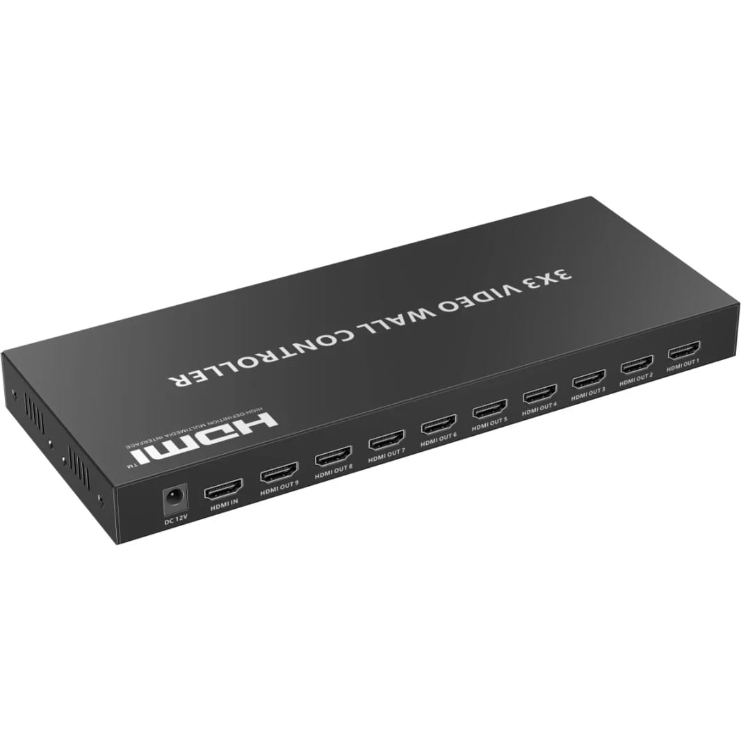 وحدة تحكم جدار الفيديو Lenkeng LKV109VW بدقة 4K 60Hz تدعم أوضاع ربط متعددة 3x3 مع تحكم RS-232 ومخرج صوت 3.5 مم
