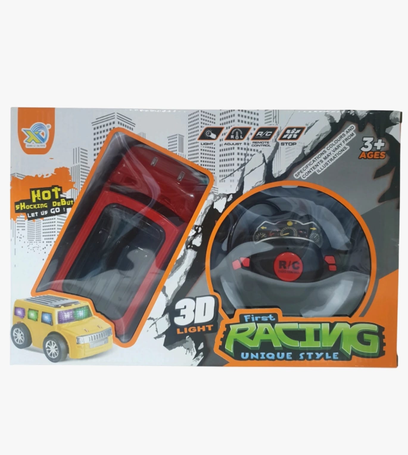 Radio Control Racing Car Toy for Kids with Unique Style and Awesome Design, 3D Light-Up Car Series, Remote Control, Suitable for Ages 3 and Up, Perfect for Racing Fun