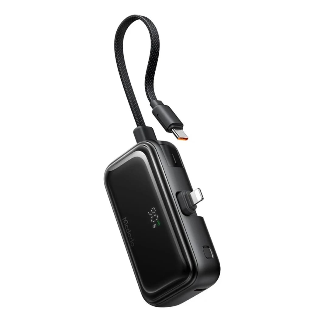 Mcdodo MC-7800 MDD Free kit Series Power Bank Portable Charger with iPhone Plug and Digital Display 5000mAh 20W - Black