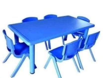 Blue Heaven Kids Table and Chairs Set, Child-Friendly Design, Ideal for Classrooms or Playrooms, Made from Durable and Safe Materials, Perfect for Young Children.