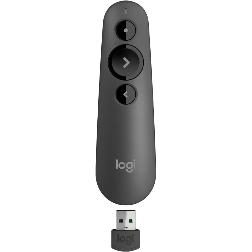 Logitech Wireless Presenter R500s, PowerPoint Clicker with Laser Pointer, Wireless Presentation Clicker Remote - Graphite
