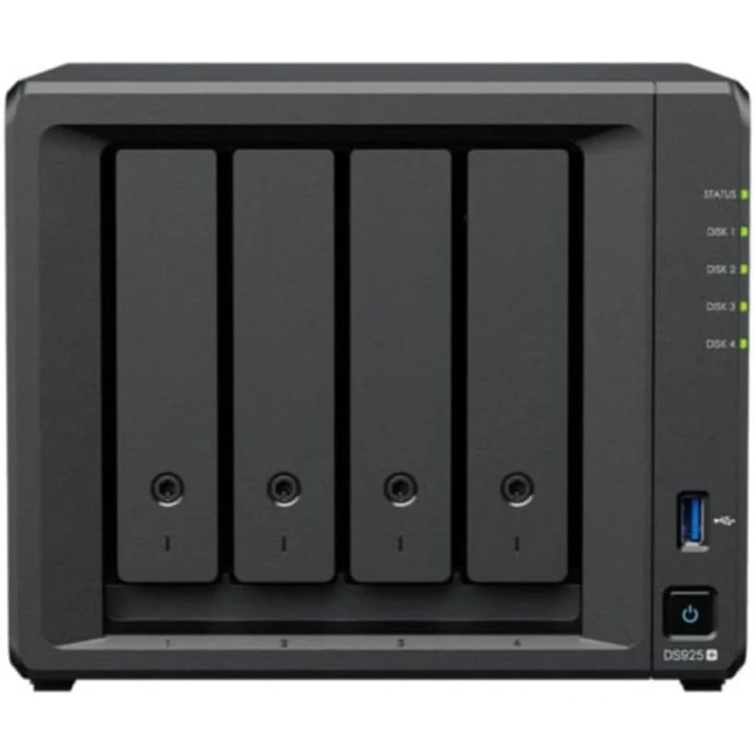 Synology DiskStation DS925+ 4-Bay Diskless NAS Server w/AMD Ryzen V1500B 4-Core CPU & 4GB DDR4 RAM