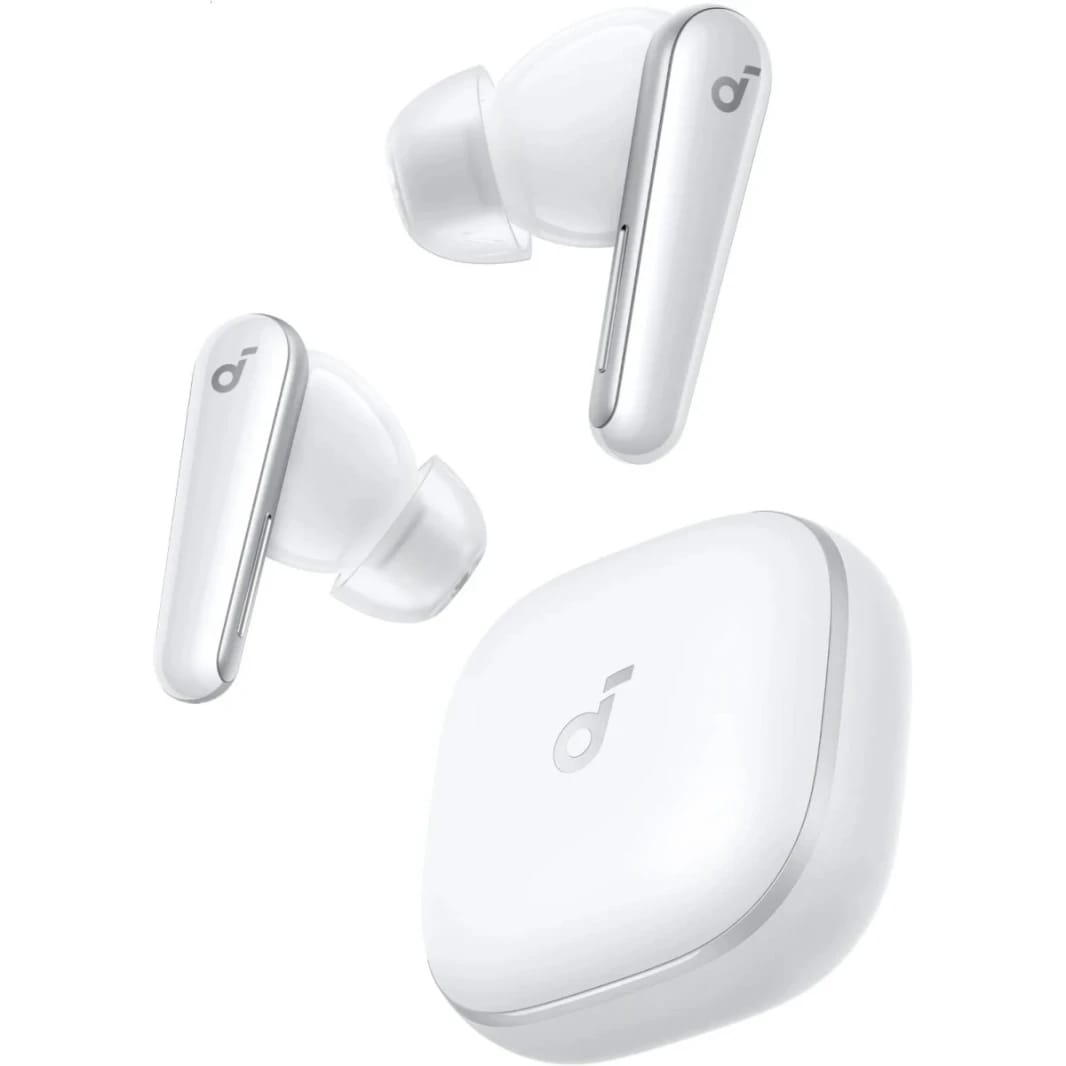 Anker soundcore Liberty 5, Noise-Cancelling Wireless Earbuds, 2x Stronger Voice Reduction, Real-Time Adaptive Noise Cancellation, Fast Charging, Dolby Audio, 6-Mic AI Clear Calls, Long Battery Life - White
