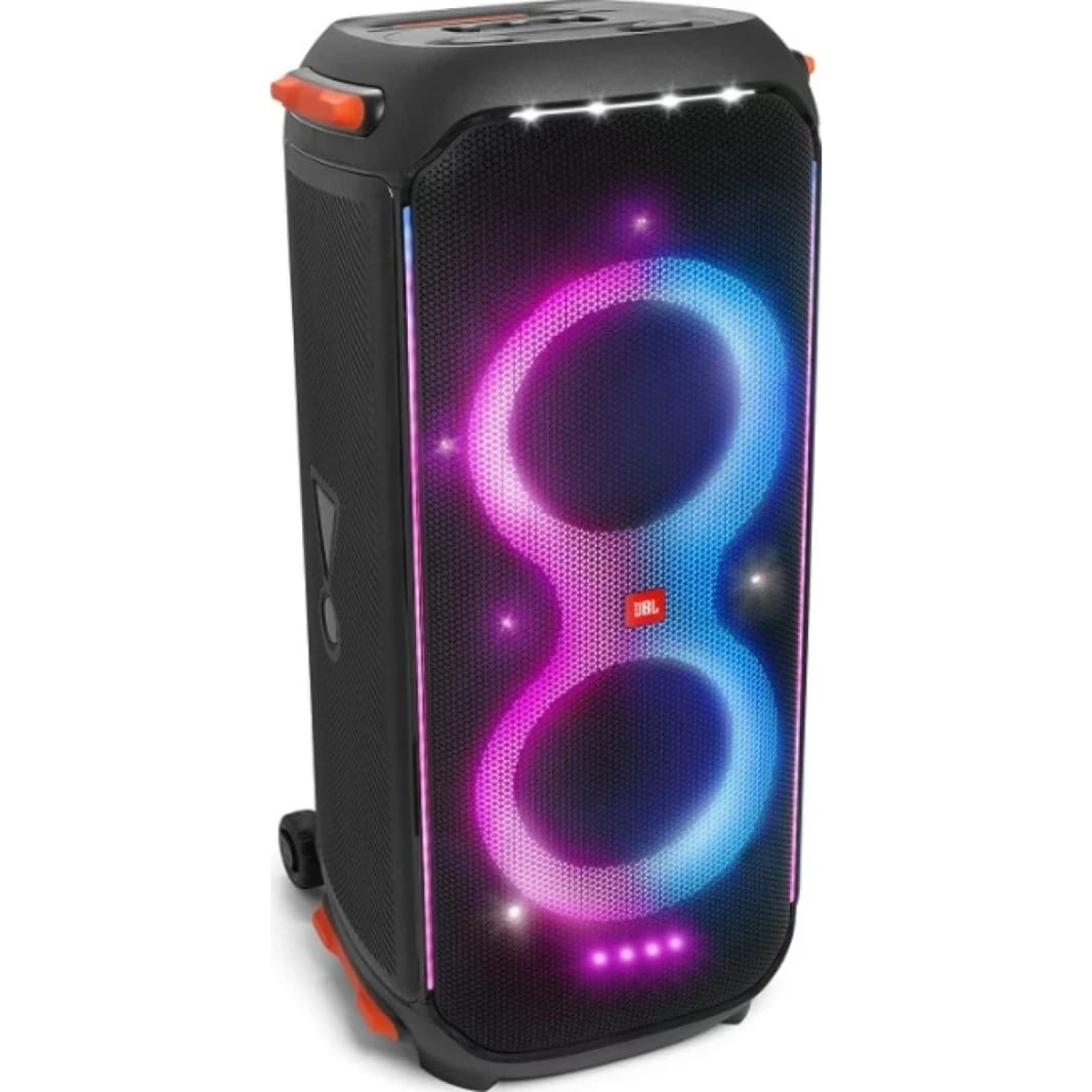 JBL PartyBox 710 Speaker with 800W RMS Powerful Sound, Built in Lights, Splashproof Design, 2 x 8" Woofers and 2 x 2.75" Tweeters, Tuned Bass Reflex Port, IPX4 - Black