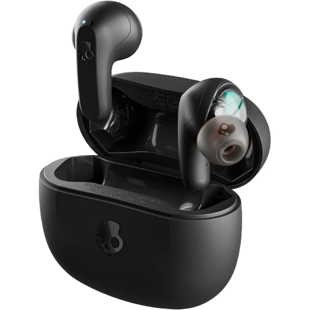 سماعات الأذن اللاسلكية Skullcandy Rail، بلوتوث، عازلة للضوضاء، بطارية 42 ساعة، مقاومة للماء IP55 - أسود داكن