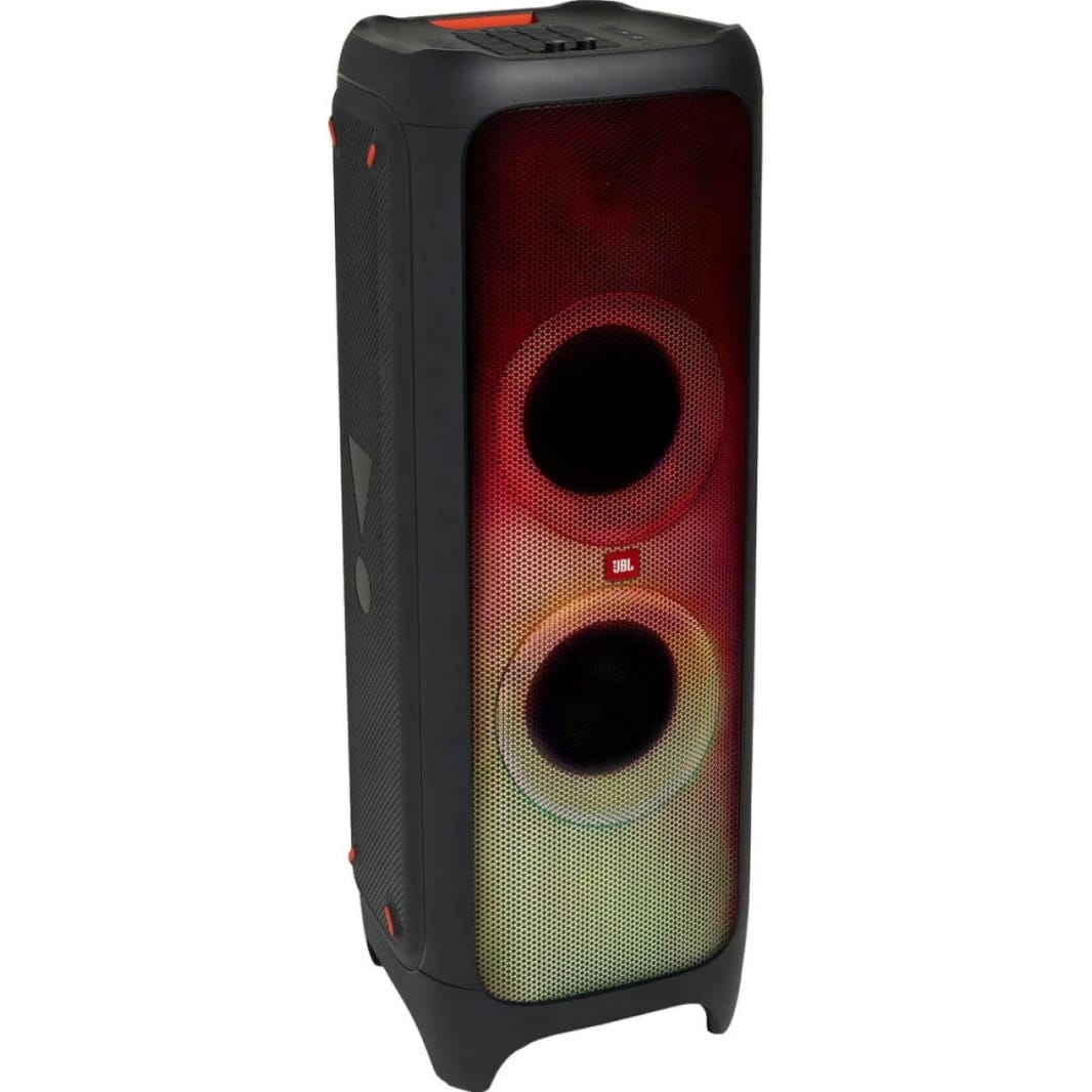 JBL Party Box 1000 Wireless Speaker, 1100W Audio Power, Integrated DJ Launchpad, 2 x 7" Mid-Range & 1 x 12" Woofer, Full Panel LED Lighting Effects, Concealed Wheels & Handle - Black