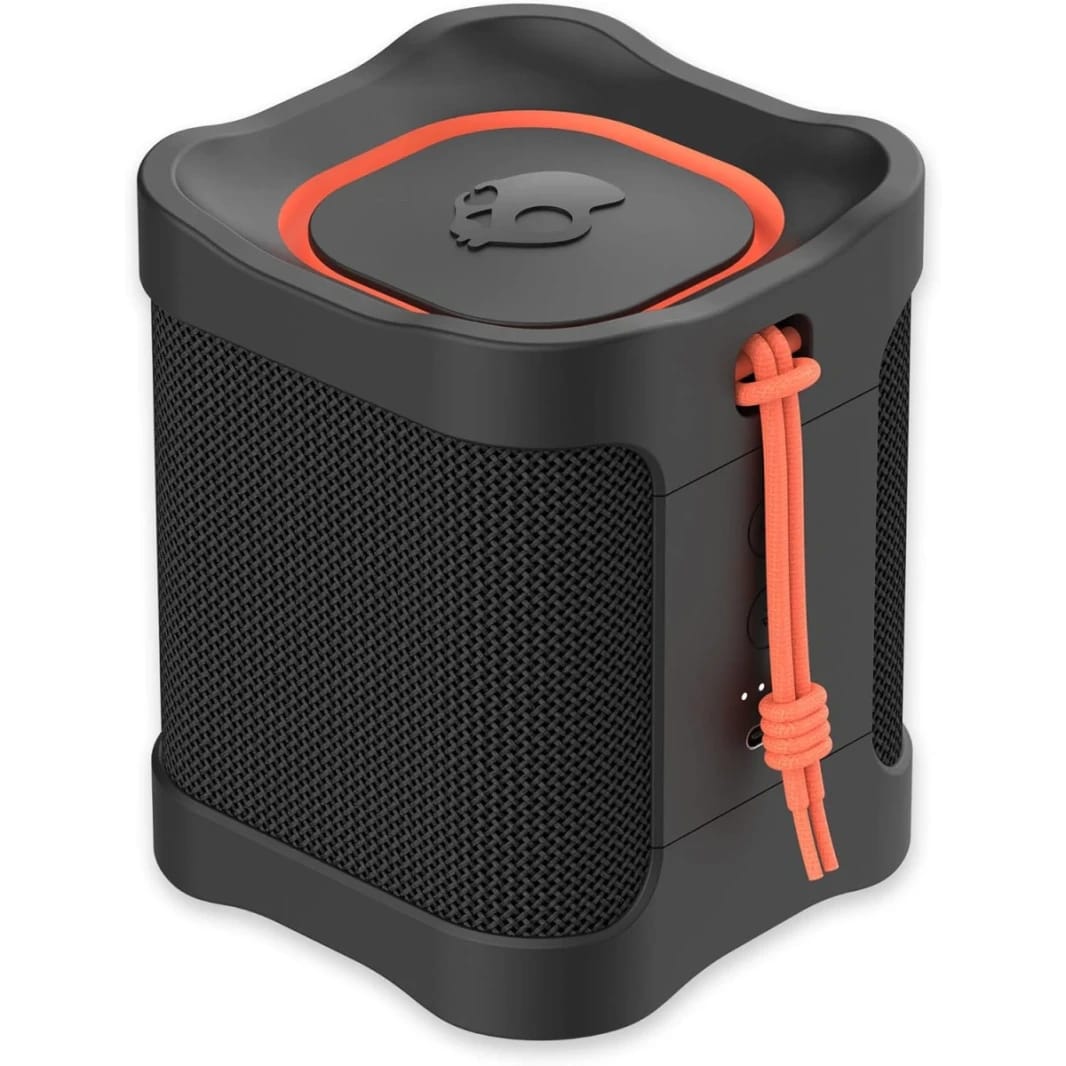 Skullcandy Terrain Mini Wireless Bluetooth Speaker - IPX7 Waterproof Portable with Dual Custom Passive Radiators, 14 Hour Battery, Nylon Wrist Wrap, & True Stereo - Black