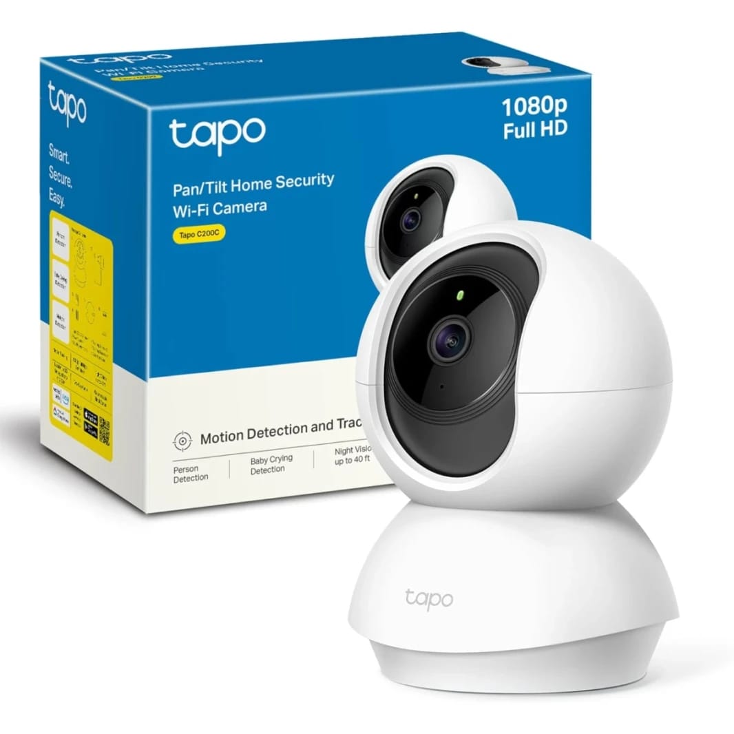 TP-Link Tapo C200C Pan/Tilt Security Camera up to 9x Digital Zoom w/ Motion Detection 1080P 2-Way Audio Night Vision Cloud & SD Card Storage Works with Alexa & Google Home