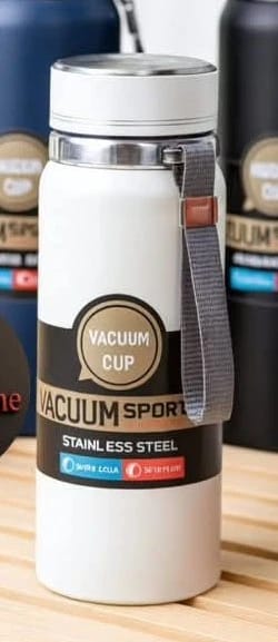 Vacuum Cup Sport Stainless Steel with a Modern Design for Active and Comfortable Lifestyle, Ideal for Travel, Camping, and Daily Activities, Features Superior Insulation for Long-Lasting Heat and Cold Retention.