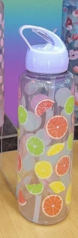 Stylish Large Capacity Water Bottle with White Lid and Colorful Fruit Design by High-Quality Brand for Sports Enthusiasts, Travelers, and Everyday Adventures, Perfect for Hydration on All Occasions.