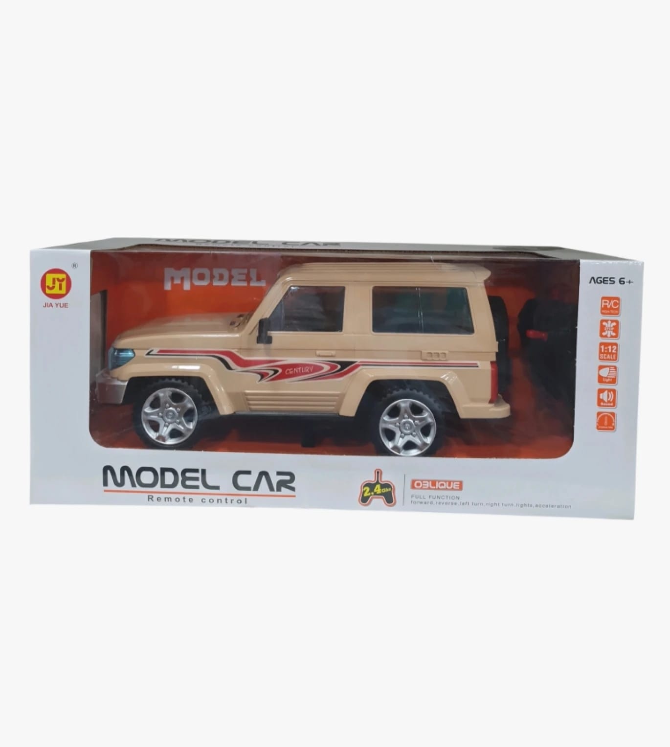 Jia Yue Remote Control Jeep Model Car for Kids with Classic Design, 1:12 Scale, and Bright Lights Offering Thrilling Driving Experience