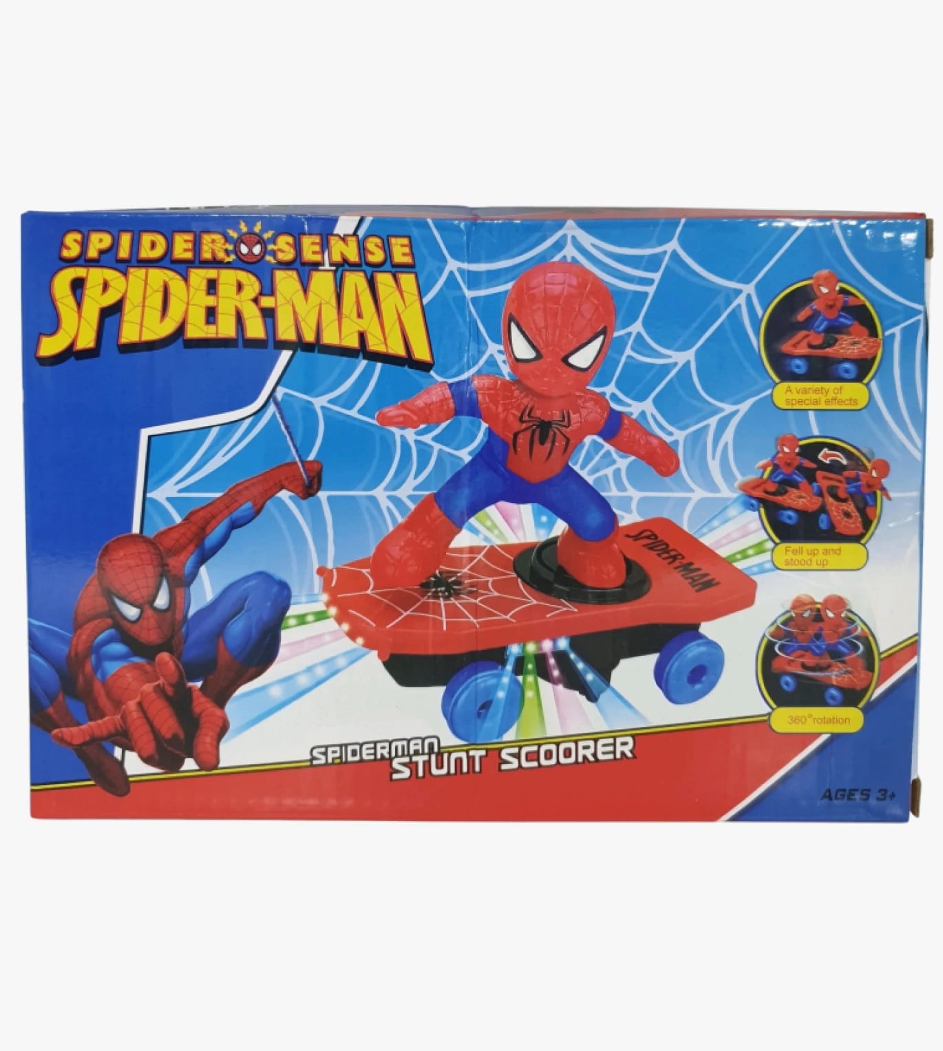 Spider-Man Stunt Scoorer Toy for Kids with Special Effects and Anti-Fall Design for Ages 3 and Up, Perfect for Superhero Fans and Interactive Play Enthusiasts