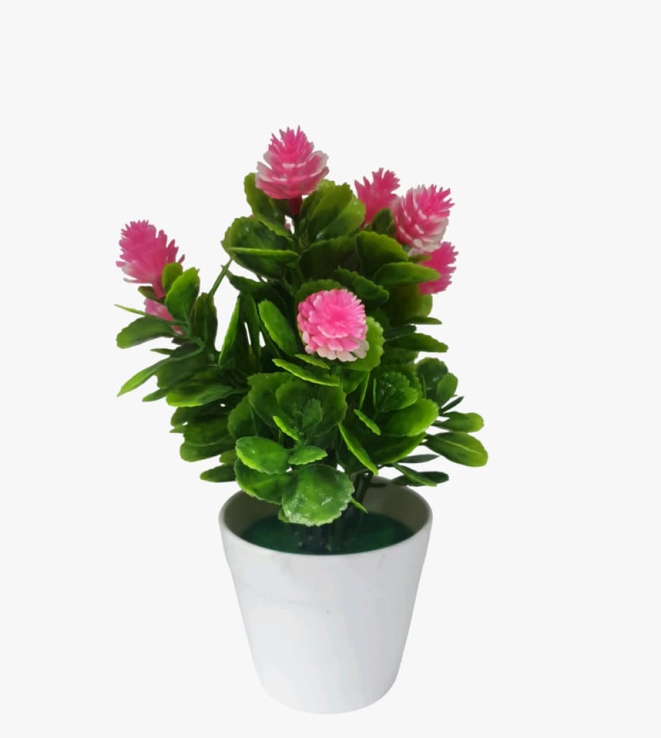 Elegant Artificial Pink Flowers in Chic Ceramic Pot, Bright and Cheerful Design for Any Home Decor, Perfect for Living Rooms, Office Spaces, and Lounging Areas to Add a Refreshing and Charming Ambience
