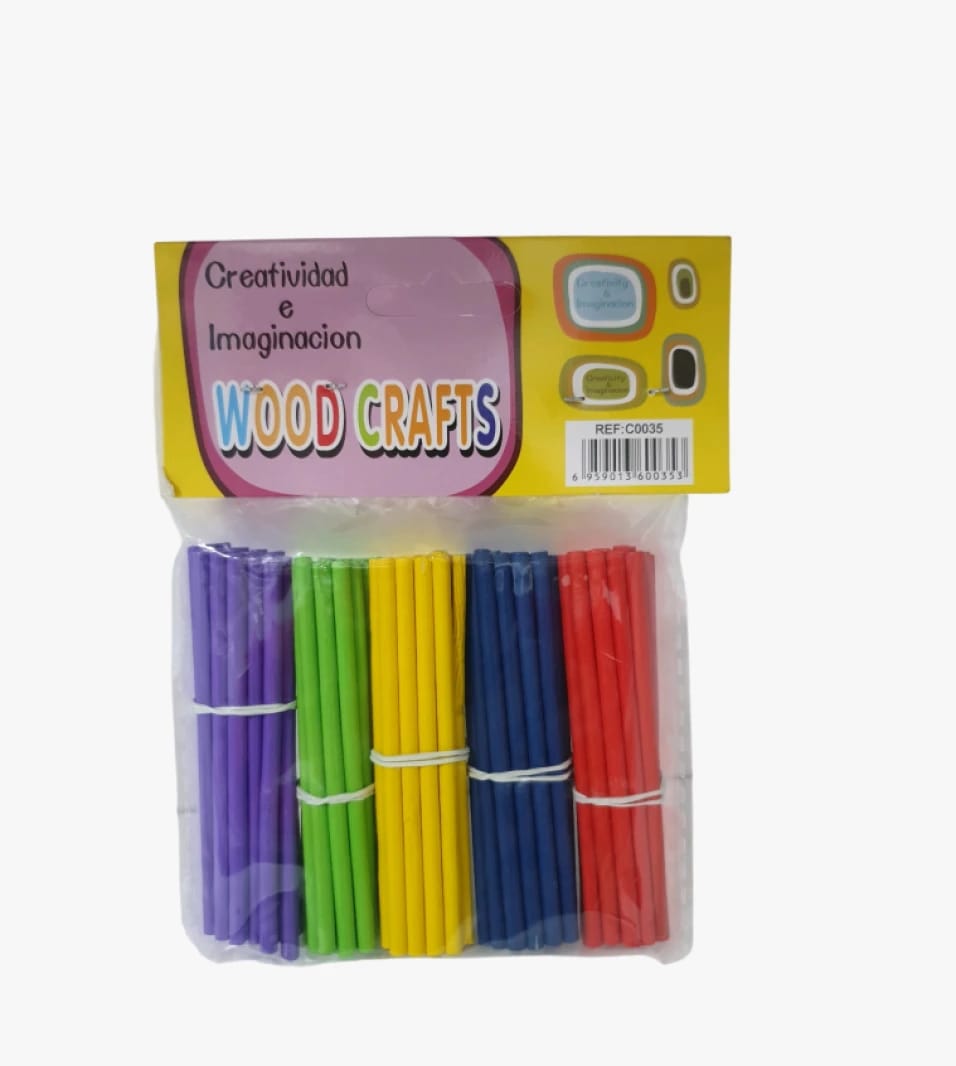 Creatividad Colorful Wooden Stick Craft Set for Arts and Crafts Creativity, Unique Design for Kids and Adults, Perfect for DIY Art Projects by Greativity