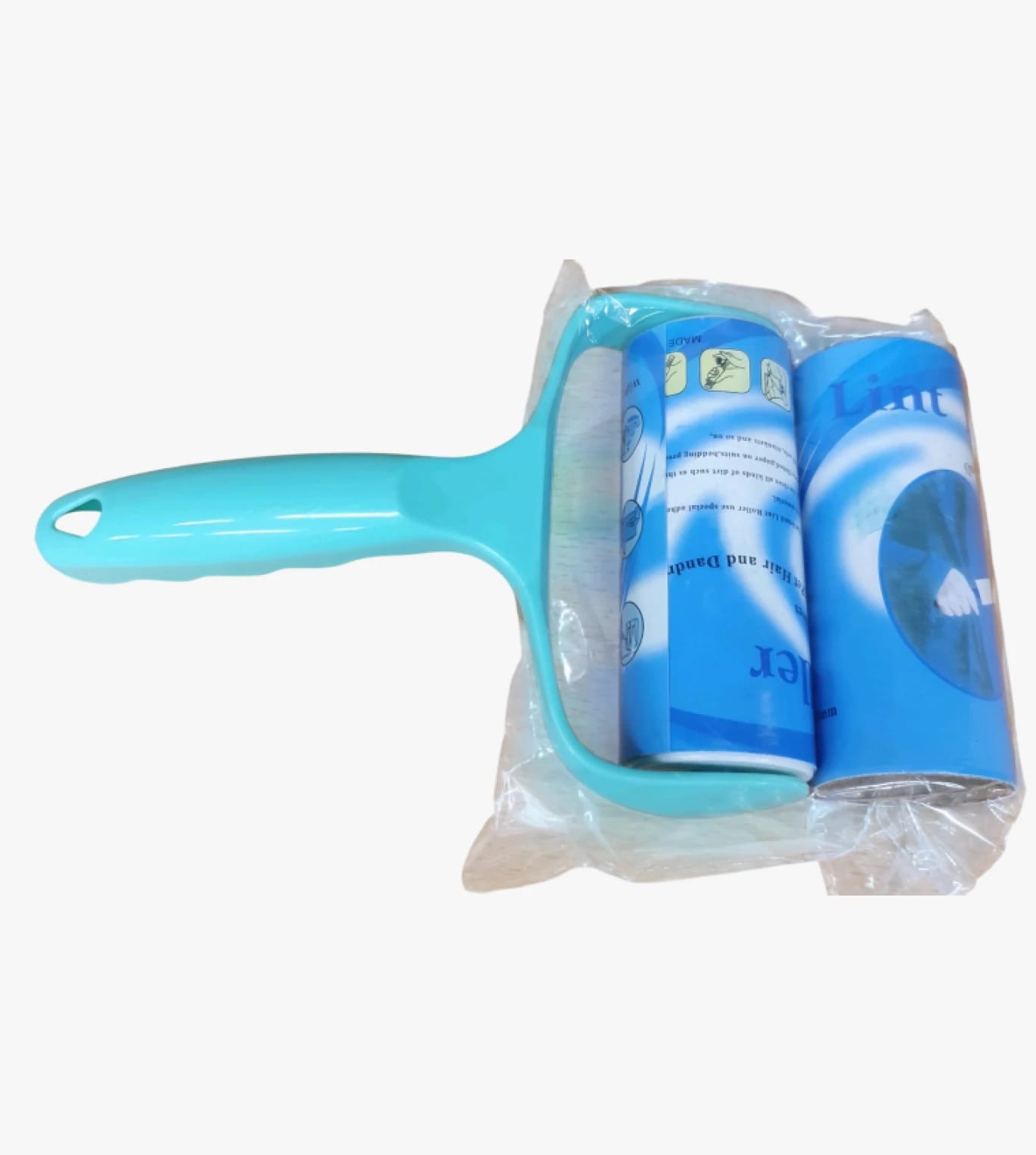 Lint Roller Remover with Comfortable and Stylish Blue or Pink Handle, Perfect for Households and Individuals Seeking to Keep Clothes Free from Lint and Fuzz.