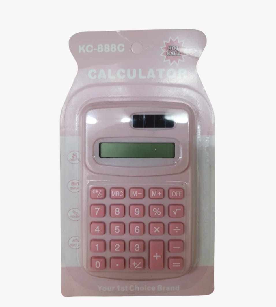 حاسبة KC-888C بألوان متعددة بتصميم أنيق مثالي للمستخدمين الذين يبحثون عن التصميم العملي والدقة في الحسابات اليومية للمدرسة والمكتب