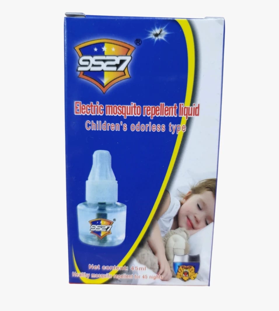 Electric Mosquito Repellent Liquid by 9527, Odorless Children's Type with Lemon Fragrance, Continuous Mosquito Protection for 45 Nights, 45ml