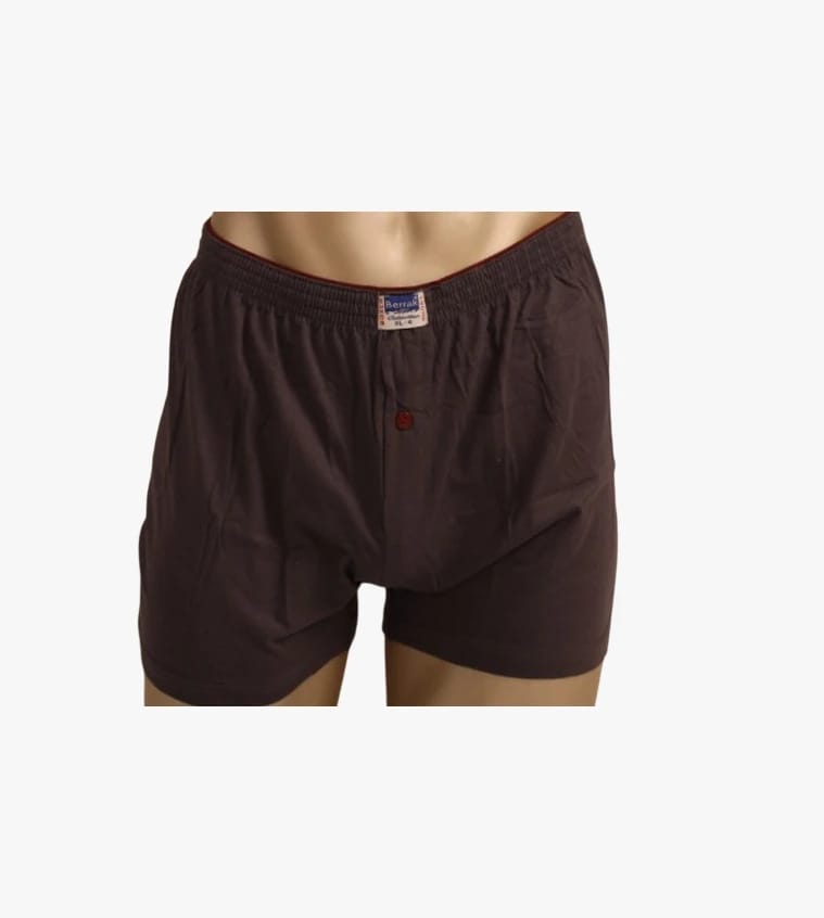 Dark Brown Boxer Shorts by Berrak with Comfortable Design for Men Featuring Elastic Waistband and Stylish Piping, Ideal for Daily Wear