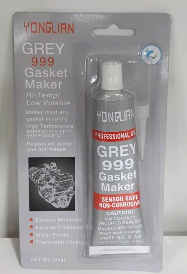 YONGLIAN Grey 999 Professional Hi-Temp Low Volatile Gasket Maker Perfect for Automotive Engines and Industrial Use High Temperature Applications up to 650°F