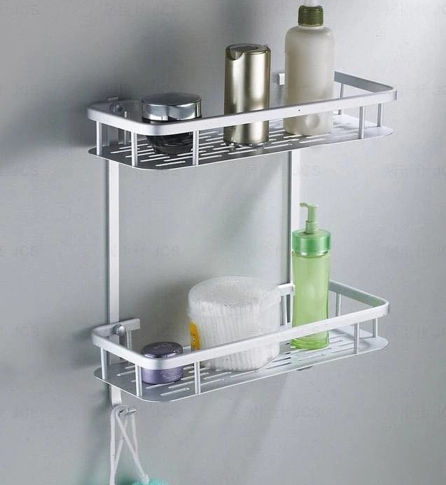 XY Brand Bathroom Wall Shelf, Made of Aluminum with Modern Design for Organizing Bathroom Essentials Elegantly and Neatly, Suitable for All Household Members