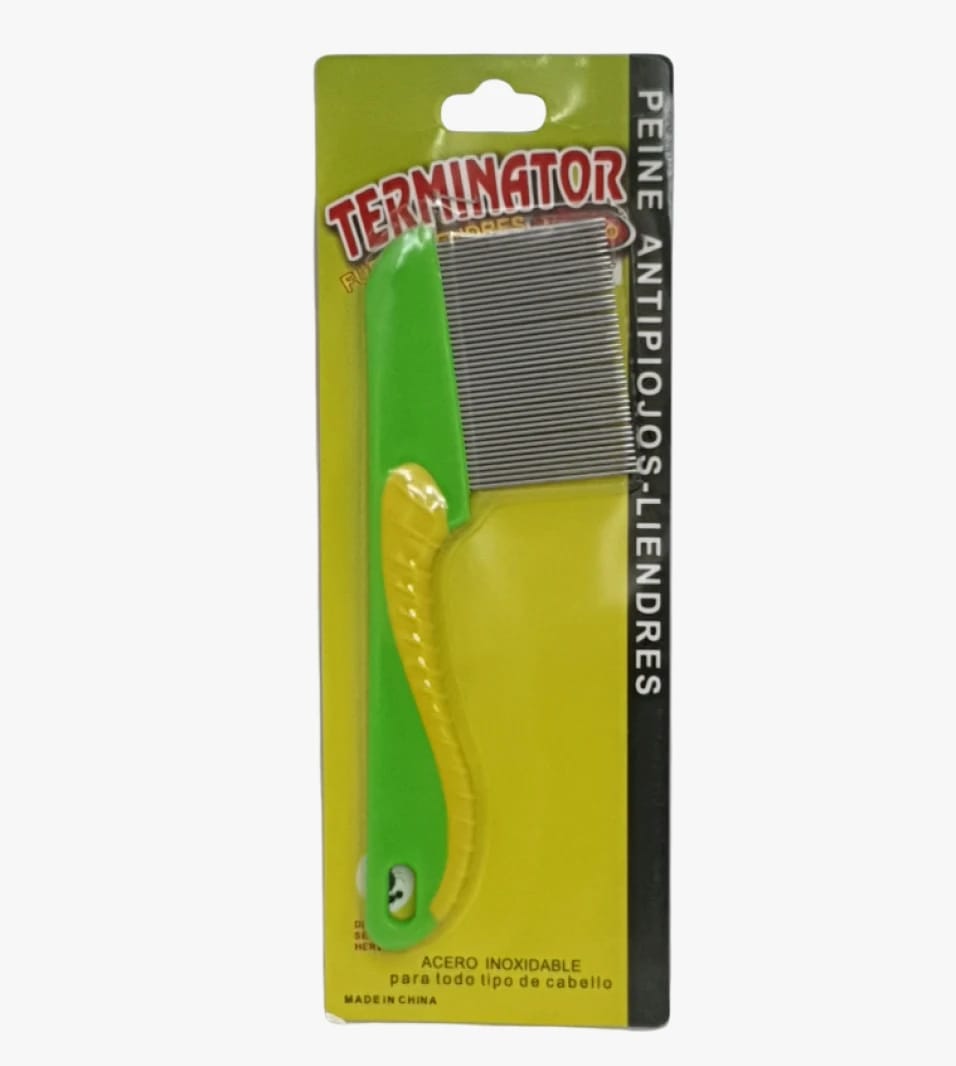 Terminator Comb for Lice and Nits Removal with Colorful Comfortable Handle for All Hair Types, Ideal for Families and Teachers
