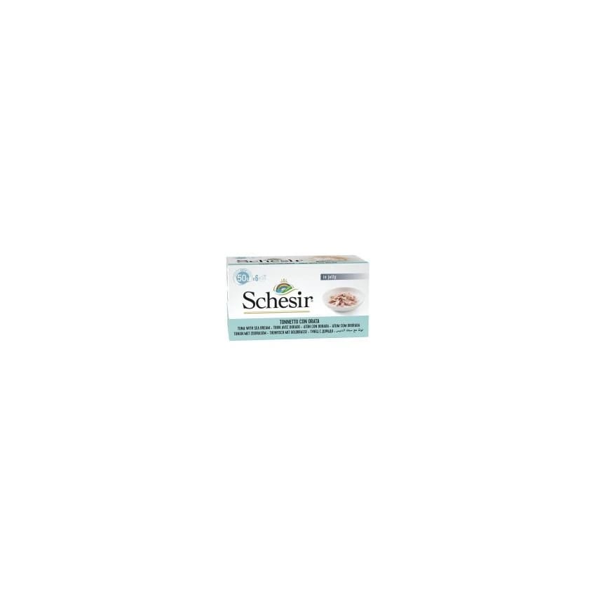 C126 SCHESIR Cat Multipack Can 6X 50gr Tuna with Seabream