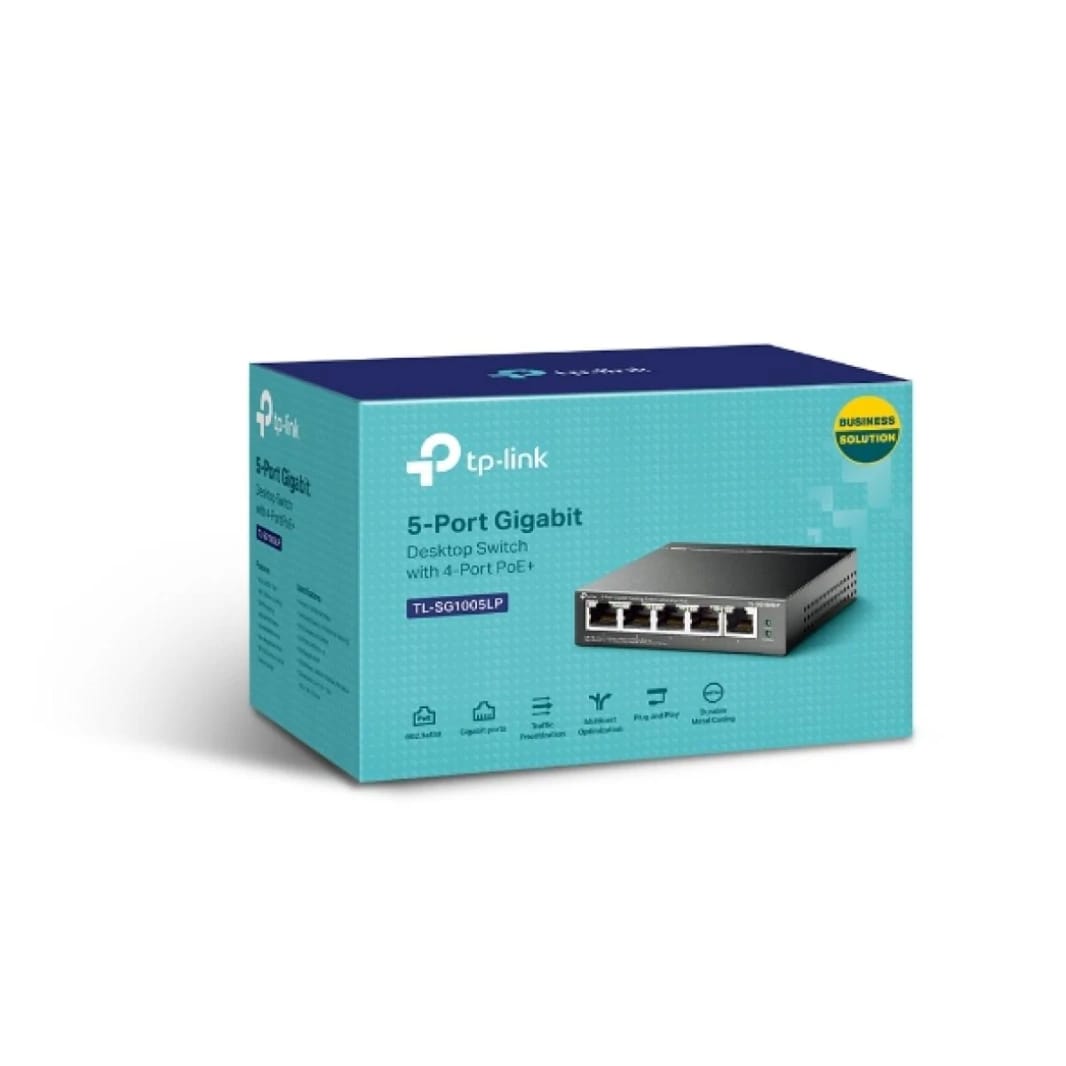 TP-Link 5-Port Gigabit PoE Switch, 4 PoE+ Ports, Metal Casing, Plug and Play