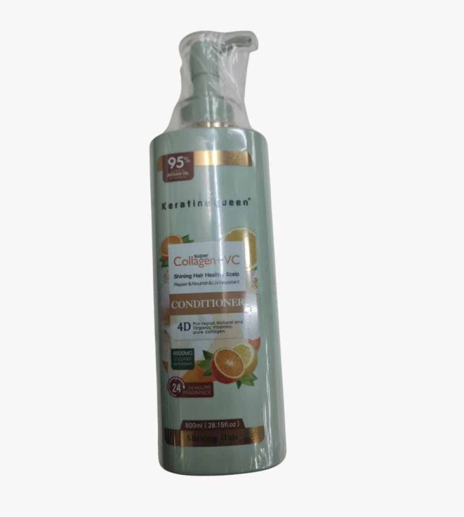 Keratin Queen Super Collagen VC Conditioner Enhancing Hair Shine and Scalp Health for a Stunning and Nourished Look for All Hair Types.