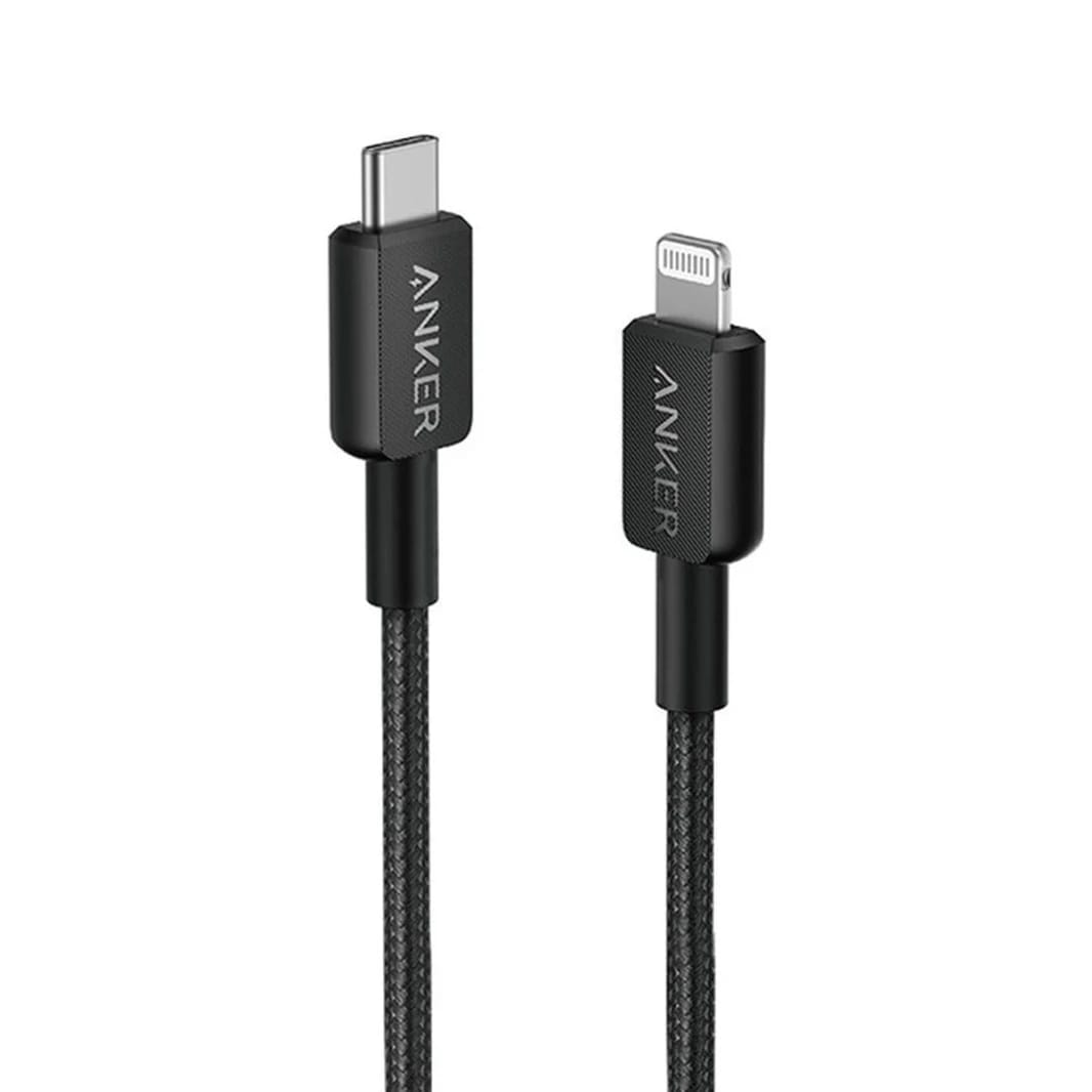 Anker 322 USB-C to Lightning Cable (Powerline II), 6 ft, MFi Certified for iPhone 15/15 Pro/14 Pro Max/14/13/X/XS/XR/8 Plus, AirPods Pro - Black - 18-Month Warranty