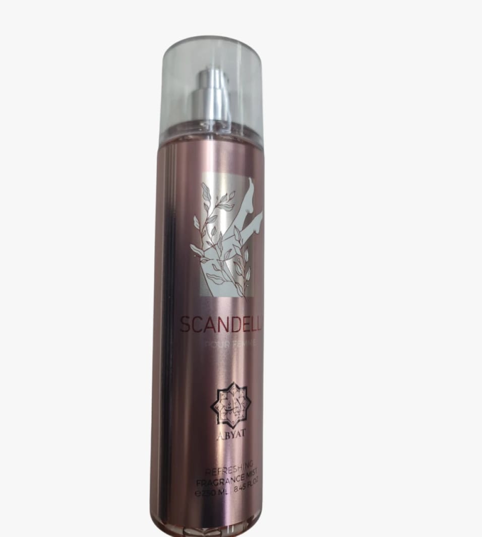 Abyat Scandella Refreshing Fragrance Mist for Women with Elegant Design and Captivating Scent 250 ml