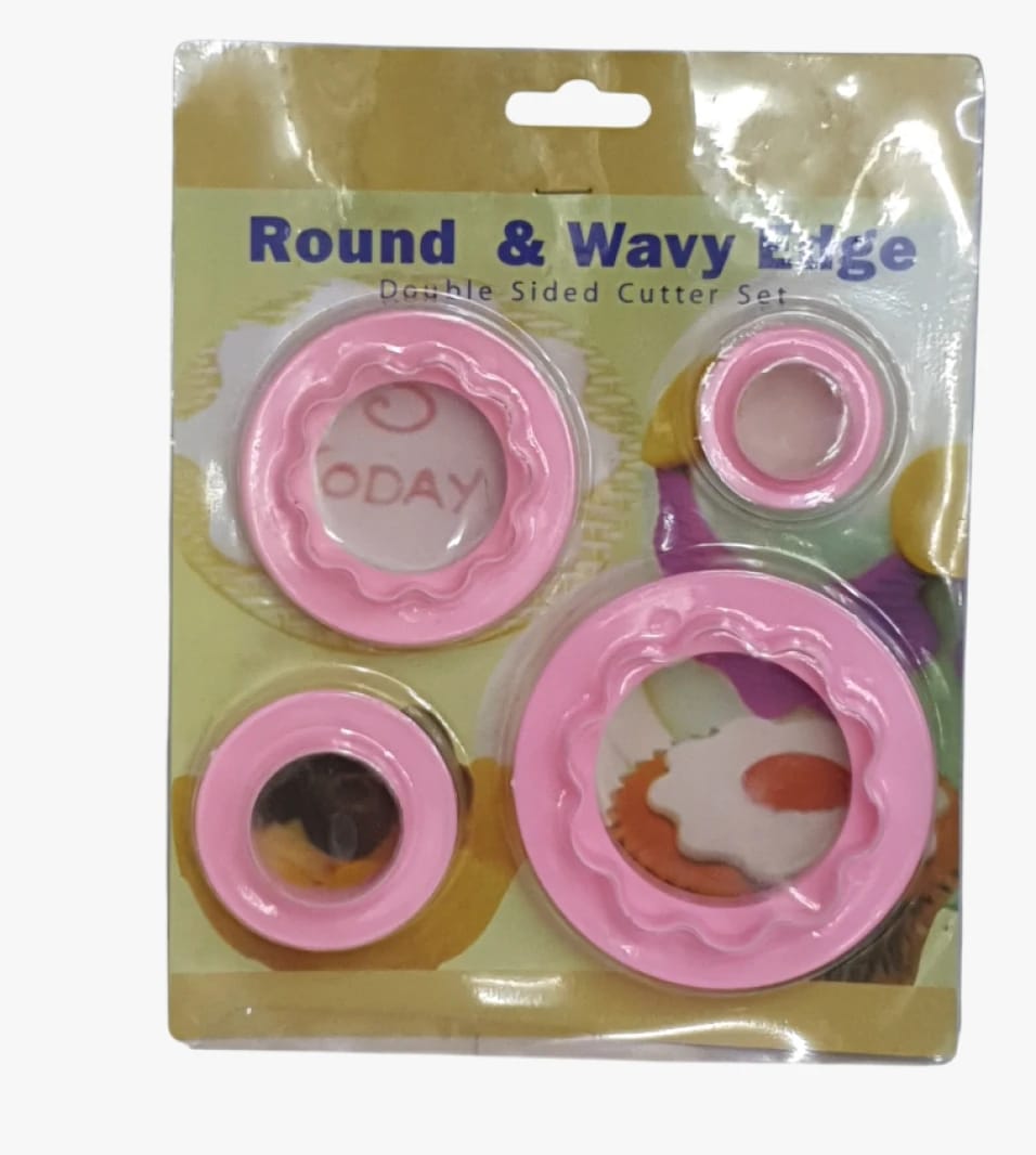 Round & Wavy Edge Double Sided Cutter Set Perfect for Cookie Lovers and Professional Pastry Chefs
