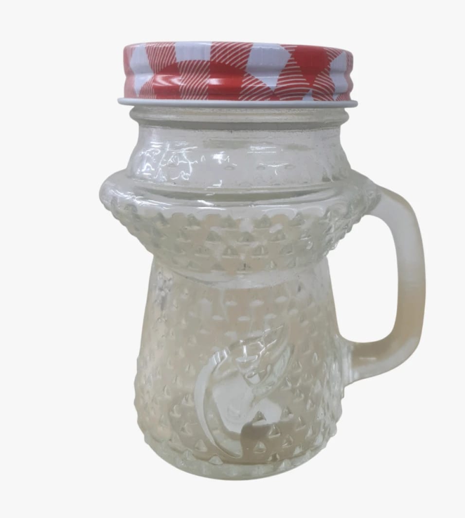 Kids Glass Jar with Decorative Lid and Handle Perfect Design for Jam Storage, Beverages, and Tea