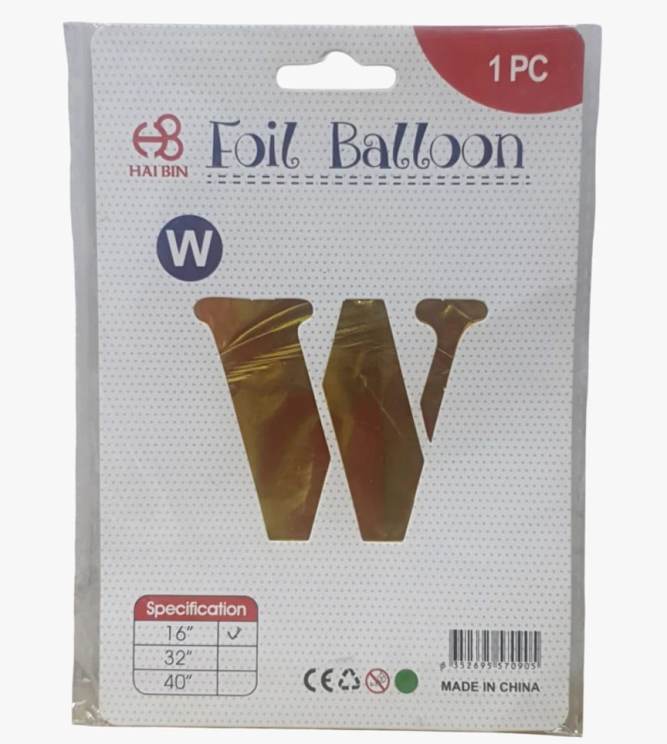 Hai Bin Foil Balloon Letter W for Celebrations and Parties Premium Quality for Adults and Kids Stunning Design