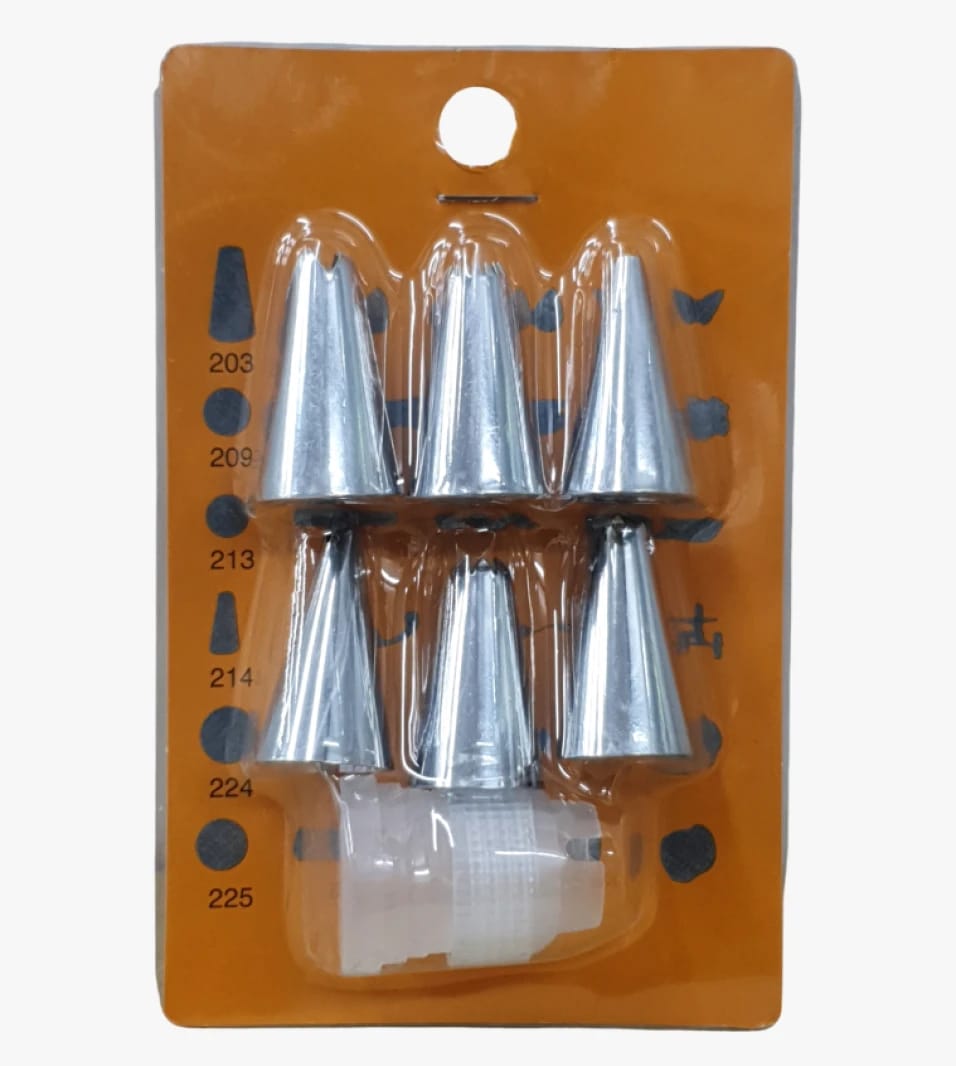Premium Six-Piece Cake Decorating Nozzle Set by Renowned Brand for Desserts Design and Decoration