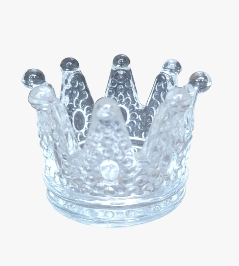 Elegant Glass Crown Candle Holder, Exquisitely Crafted Royal Design for Stylish Interior Decor, Perfect for All Tastes